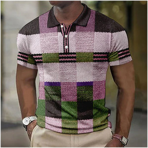 Casira's™ | Heren polo met ruitjesprint