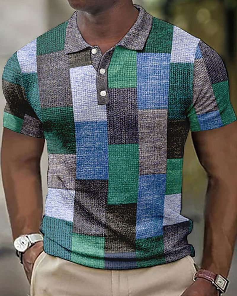 Casira's™ | Heren polo met ruitjesprint