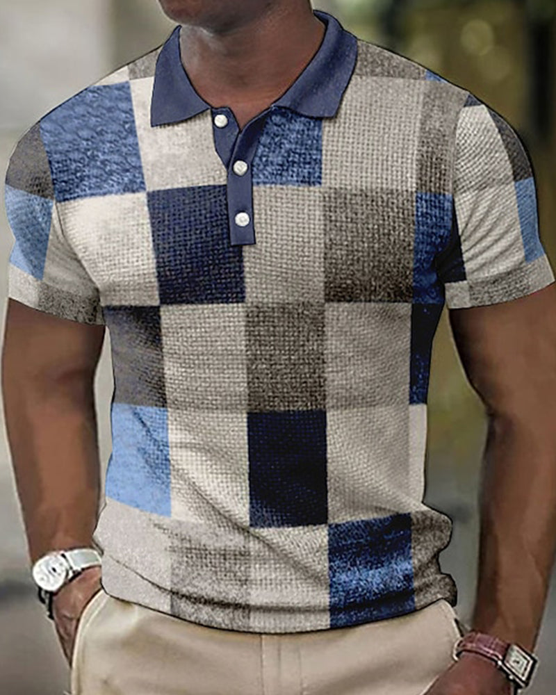 Casira's™ | Heren polo met ruitjesprint